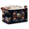 Sloth Flower Pattern Collapsible Box - 17x11.5x10.5 Inch Foldable Storage