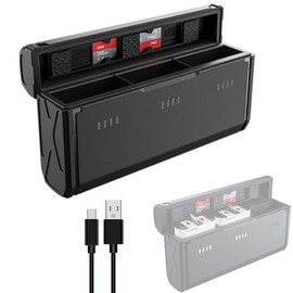 Coyktonty Battery Charger Set for GoPro Hero 12 11 10 9, Supports Fast Charging, Can Charge Three Batteries simultaneously, 2 TF Card Storage, LED Display Power Query (Battery Charger)