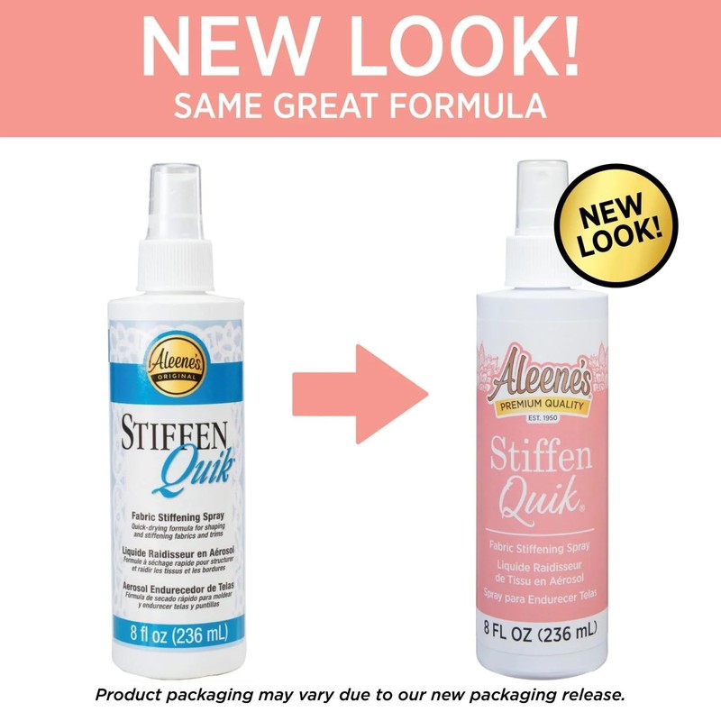 Aleene's 15581 Stiffen-Quick Fabric Stiffening Spray 8oz,Original Version, Packaging may