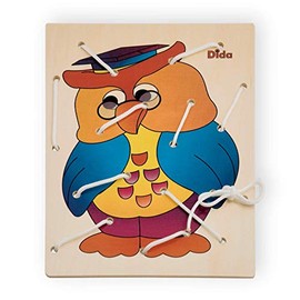 Dida - Schnürspiel Uhu - Das Fädelspiel Mit Schnürsenkel Zur Förderung Der Feinmotorik Der Kinder - Aktivitäten Montessori Für Kindergärten Und Vorschulen