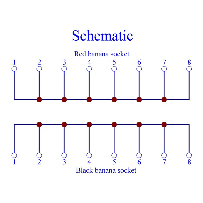 Banana Jack 8 Outlet DC Power Distribution Strip (Without Cable)