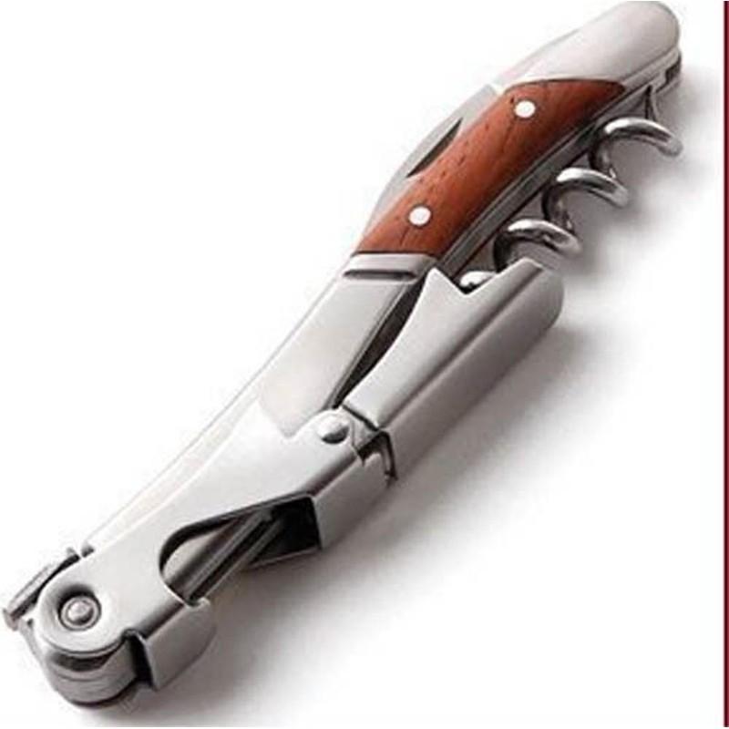 Bellini Professional Rosewood Waiter's Corkscrew with Leather Corkscrew Holster Pouch