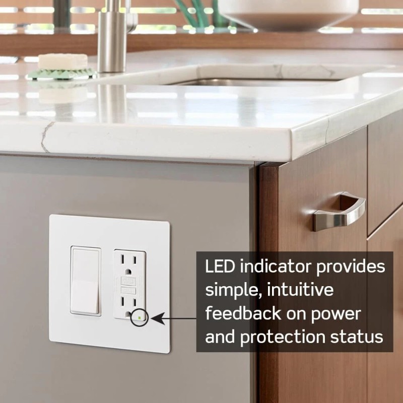 Leviton 15 Amp Black GFCI Electrical Outlet Ground Fault Protection