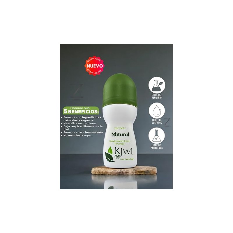 ZFC Desodorante Natural en Roll-On Kiwi – Protección Duradera y