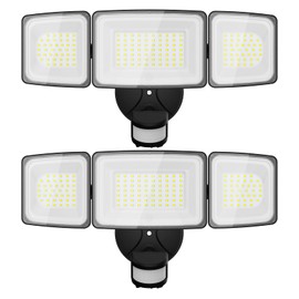 Onforu 2 Pack 100W LED Security Lights Motion Sensor Outdoor, 9000LM Super Bright Flood Light Motion Detector, IP65 Waterproof Exterior Floodlight, 6000K Hardwired Wall Light (Black)