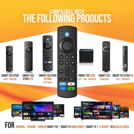 Replacement Voice Remote Fit for Fire Smart TVs/TV Cube/TVs Lite/TVs Stick/4K, and Fit for Insignia, Toshiba, Pioneer Smart TV