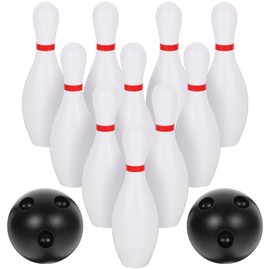 NUOBESTY Kids Bowling Balls Set Includes 10 Pins and 2 Balls, Mini Plastic Bowling Game Toy Indoor or Outdoor Games Birthday Gift for Kids Toddlers Boys and Girls