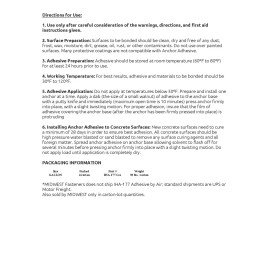Midwest Insulation Hanger Adhesive use for perforated insulation pins