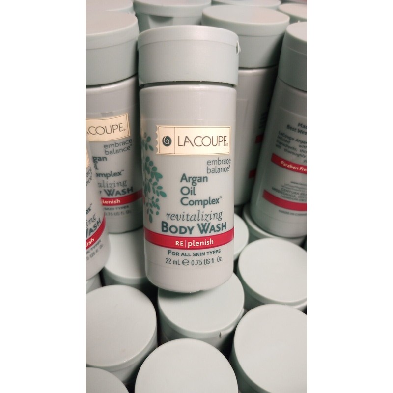 LaCoupe Argan Oil Complex Revitalizing BODY WASH 22ml .75oz each