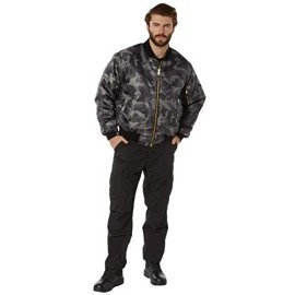 Rothco Black Camo MA-1 Flight Jacket 73330 - L
