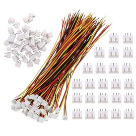 HUAZIZ 50 Pairs Mini Micro JST-ZH 1.5 mm 3-Pin Connector Plug with Wire Cables 15 cm, Micro JST-ZH 3-Pin Male & Female Plug