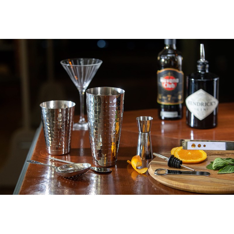BarCraft 8-Piece Silver Cocktail Set in Gift Box, Includes Cocktail