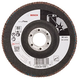 Bosch 2608607640 125mm Flap disc, INOX, G80, Black, 125 mm