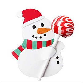 50PCS Christmas Party Lollipop Lolly Holder Sugar-loaf Paper Card Holder Santa (Snowman)