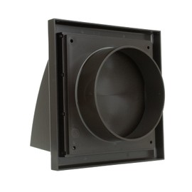 Vents 4 inch 100 mm Brown External Hooded Cowled Extractor Fan Kitchen Vent Wall Cover Plastic Outdoor Ventilation Grille with Non-Return Flap for House Industrial Ducting Pipe Grill