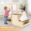 HONEY JOY Kids Art Easel, 6-in-1 Wooden Double-Sided Toddler Table