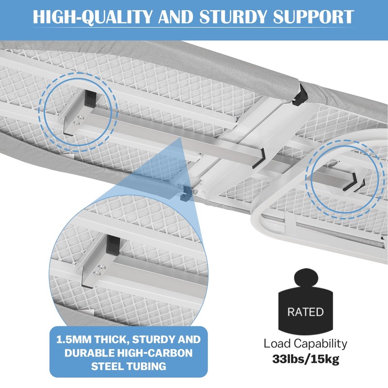 Wall Mounted Ironing Board Adjustable Height, 36 x 12 Inch