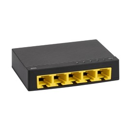 Monoprice 5-Port 10/100/1000Mbps Gigabit Ethernet Unmanaged Desktop Switch, IEEE 802.3ab, Cat5e, Plug and Play, Fanless Design, for Gaming and Streaming