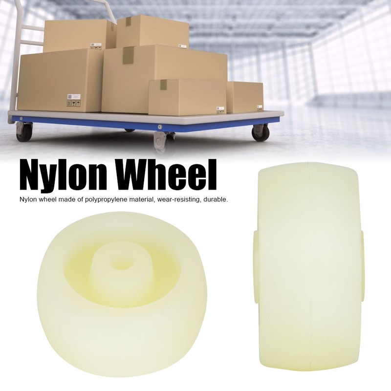 10pcs White Nylon Wheel 2.5 Inches Nylon Round Pulley Caster