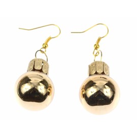 Christmas Tree Baubles Christmas Tree Bauble Earrings Miniblings Christmas Tree Baubles Handmade Fashion Jewellery I Christmas Xmas Gold Gold Earrings Gold-Plated, Cotton