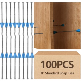 Blulu 25 Pcs 8" x 4 3/4" Standard Snap Ties for Concrete Forms, Short End - 4.75" Concrete Snap Ties with 1" Plastic Cones, 2: 1 Safety Factor, 2, 250 Lbs Working Load for Construction