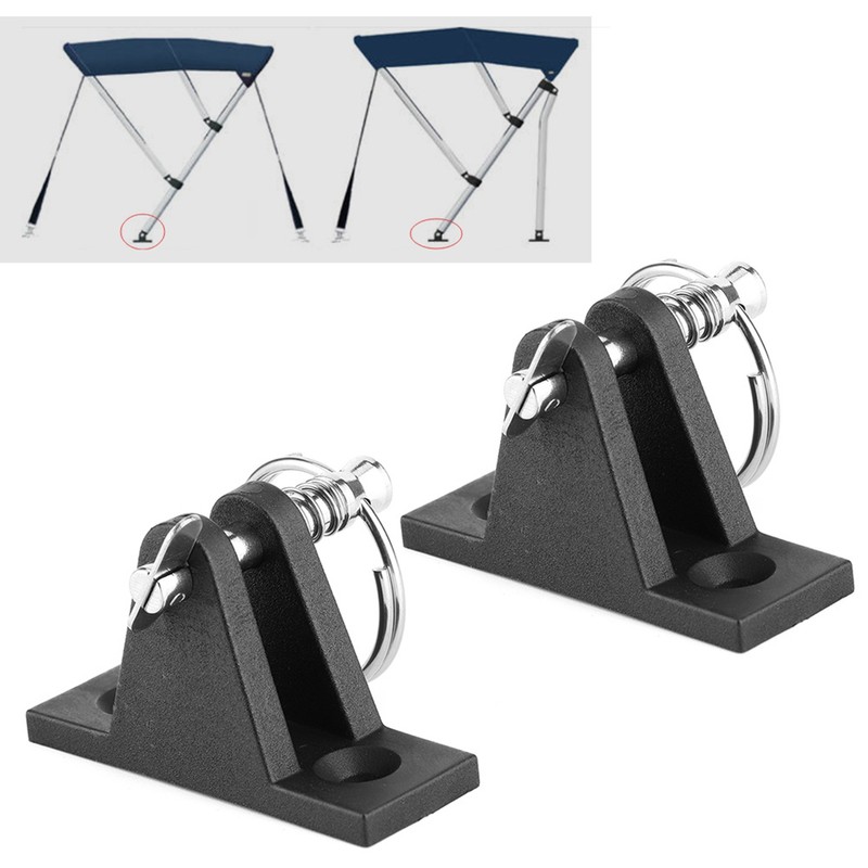 Pair Canopy Deck Hinge Boat Bimini Top Fitting W/Quick Release