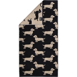 Cawö Home Hand Towels We Love Dogs 6246 Black/Beige 93 Hand Towel 50 x 100 cm