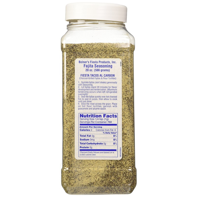 Bolner's Fiesta Extra Fancy Salt Free Fajita Seasoning, 20 Oz.
