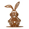 Rostikal Patina Rabbit Figurine for Easter Decoration, 30 x 19