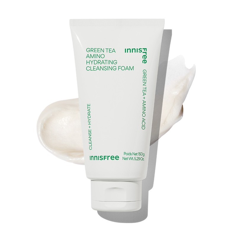 innisfree [더블구성] 이니스프리 그린티 아미노 수분 클렌징 폼 150ml, 2개