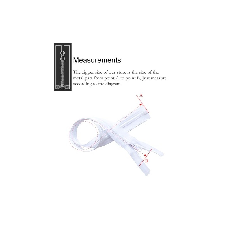Sawoake 2PCS #5 45 Inch Separating Jacket Zippers for Sewing