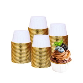 100 Stück weiße Cupcake-Förmchen, 100 Stück, Folie, Cupcake-Backförmchen, Einweg-Muffinförmchen, Mini-Cupcake-Förmchen, Cupcake-Förmchen für Party, Hochzeit, Geburtstag, Valentinstag