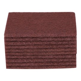 sourcing map 10pcs Scouring Pad Non-Scratch Scouring Sponge Scrub Pads 6"x4" For Scouring Kitchen, Dishwashing, Brown