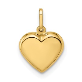 Auriga Fine Jewelry 14K Yellow Gold Puffed Heart Pendant (L- 0.56 Inch, W- 0.39 Inch)