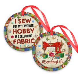 CEZII Sewing Machine Ornament 2024, Sewing Christmas Ornaments, Quilter Christmas Ornaments, Sewing Gift for Women Mom Grandma Wife Daughter, Sewing Ornaments for Quilter Seamstress Tailor Dressmaker