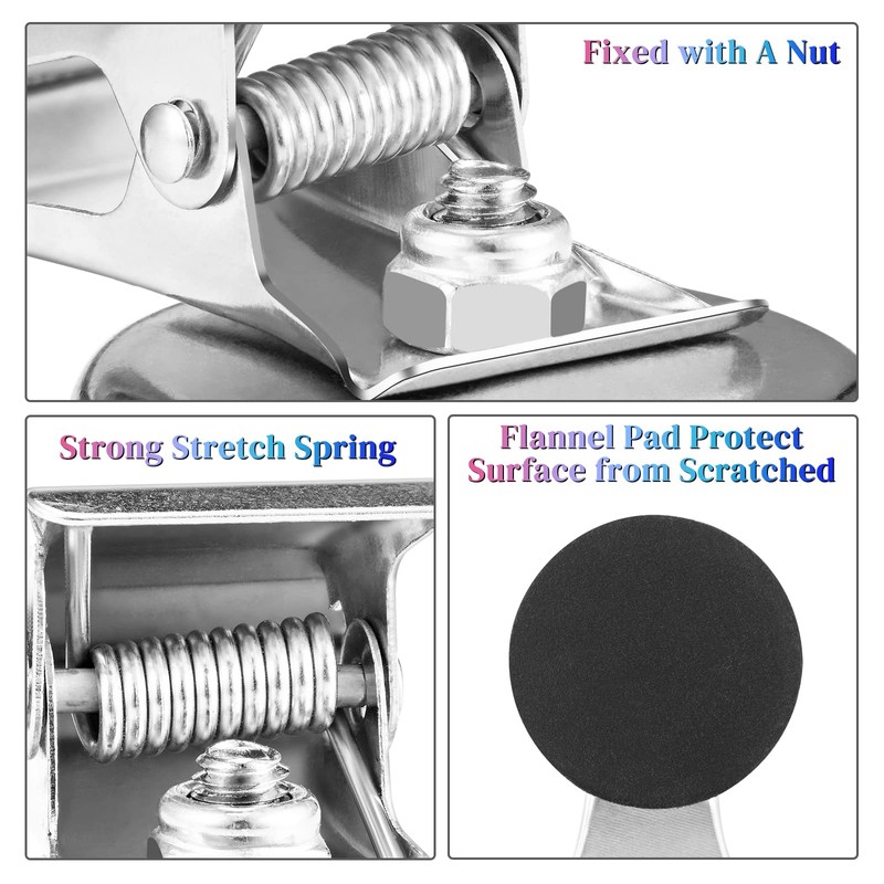 Lidwot 6-Pack Heavy-Duty Stainless Steel Magnetic Clips with Non-Slip Fleece