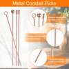 sourcing map 10Pcs Stainless Steel Cocktail Toothpicks, 7.9 Inch Metal