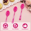 50 Pcs Hot Pink Plastic Spoons, Hot Pink Plastic Silverware,