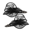 VICASKY 2pcs Black Bow Hair Clips with Rhinestone Sparkle Strong