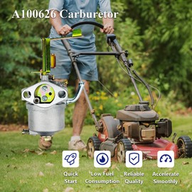 A100626 Carburetor for 79cc Champion Powermate Equipment 42432 62422 1200 1500 Watts 80cc 2.4HP Portable Gas Generator Powermate PWLE0799 Lawn Edger Mower with Fuel Line Filter Spark Plug Gasket Kit