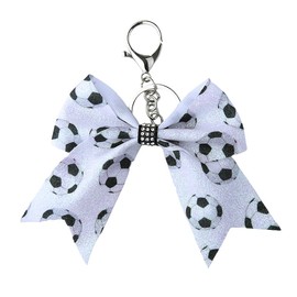 Cheer Bow Keyring Cheerleading Gifts for Girls Women Football Glitter Keychain for Backpack Bag Cheerleading Cheerleader Keyring for Girls Women Cheer Gifts for Football Lovers Christmas Gifts