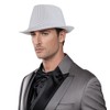 Initlove Mens Fedora Hat Short Brimmed Trilby Hat Stripe White