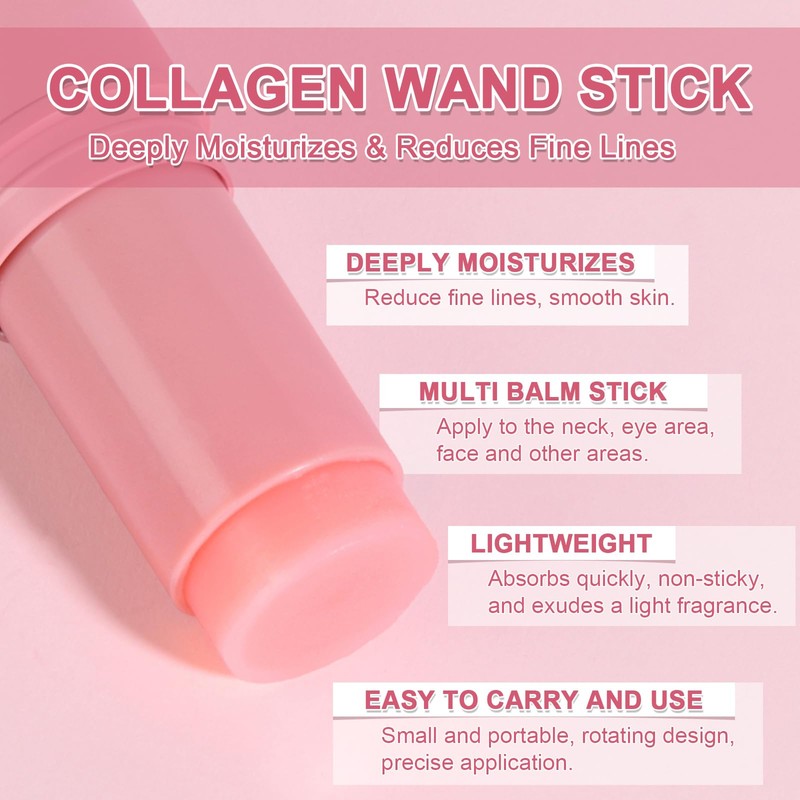 Collagen Wand Stick,3 Pcs Pure Collagen Wand,Anti Wrinkle Bounce Stick,Suitable