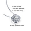 IMOLOVE Moissanite Solitaire Pendant Necklaces for Women Sterling Silver with