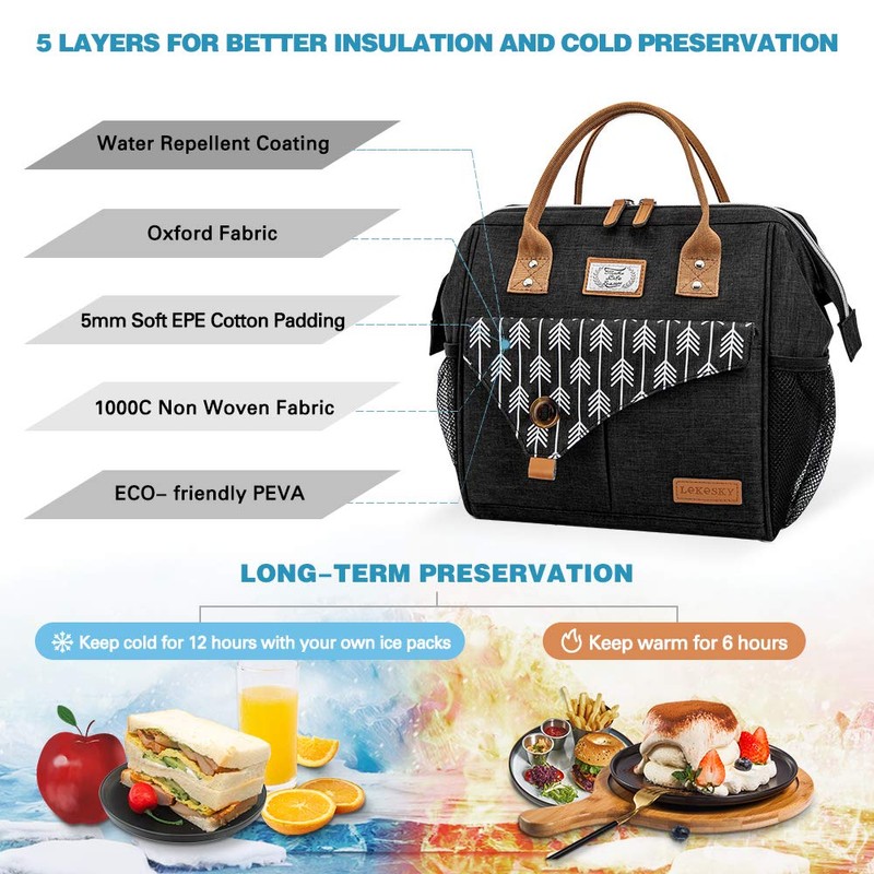 Lekesky Insulated Lunch Bag for Women for Work Lunch Tote