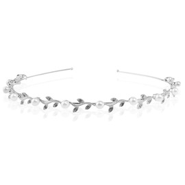WINOMO Wedding Bridal Rhinestone Pearl Tiara Hair Barrettes Hairband Hair Loop Headband