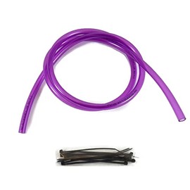 10'ft x 1/4" ID (6.4mm) x 3/8" OD Fuel Hose Line Mx ATV Dirtbike (Clear Bright Purple)