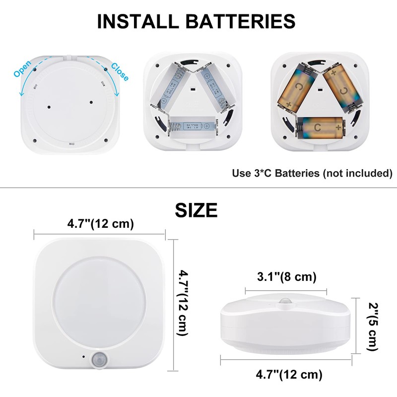 HONGUT Battery Operated LED Ceiling Light, Cordless Ceiling Light with