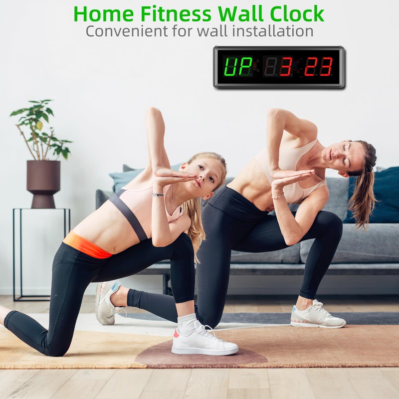 PELLOR Gym Timer, Gym Clock, LED Countdown Countdown Digital Wall