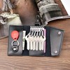 QIUPFGUT Leather Key Bag Key Organiser, black